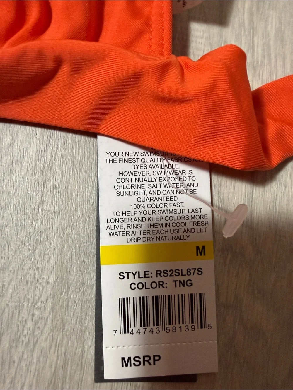 Kenneth Cole Reaction Bright Orange Swim Top & bottom